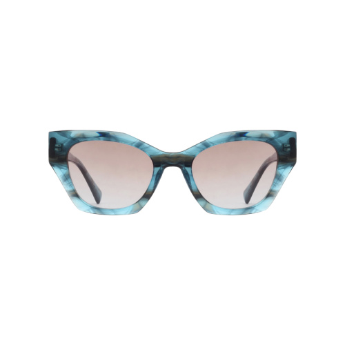 Frauen trendy polarisierte schlanke Katzenaugen -Acetat -Sonnenbrille