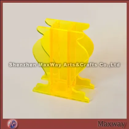 Yellow elegant flagon-shaped acrylic vase/flower vase