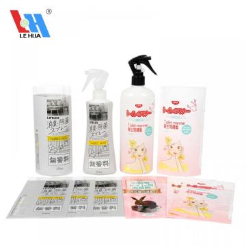 Label lengan PVC menyusut kalis air untuk botol disinfektan