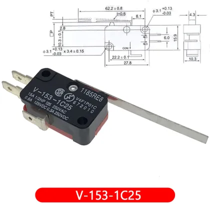 Small Stroke Limit Micro Switch V-15 Series Silver Contact Searches