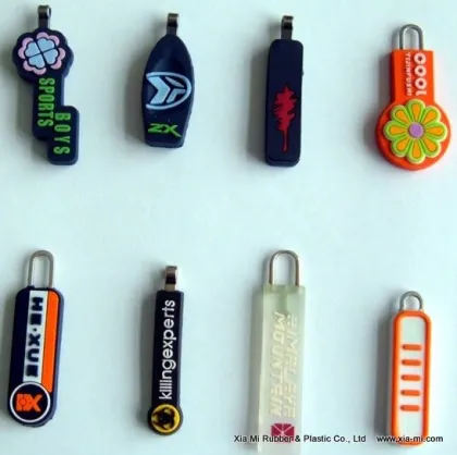 new trendy engraved special logo soft pvc ykk zipper puller