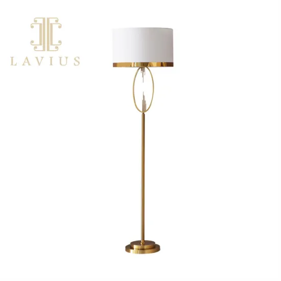 Retro art style gold hotel floor lamp