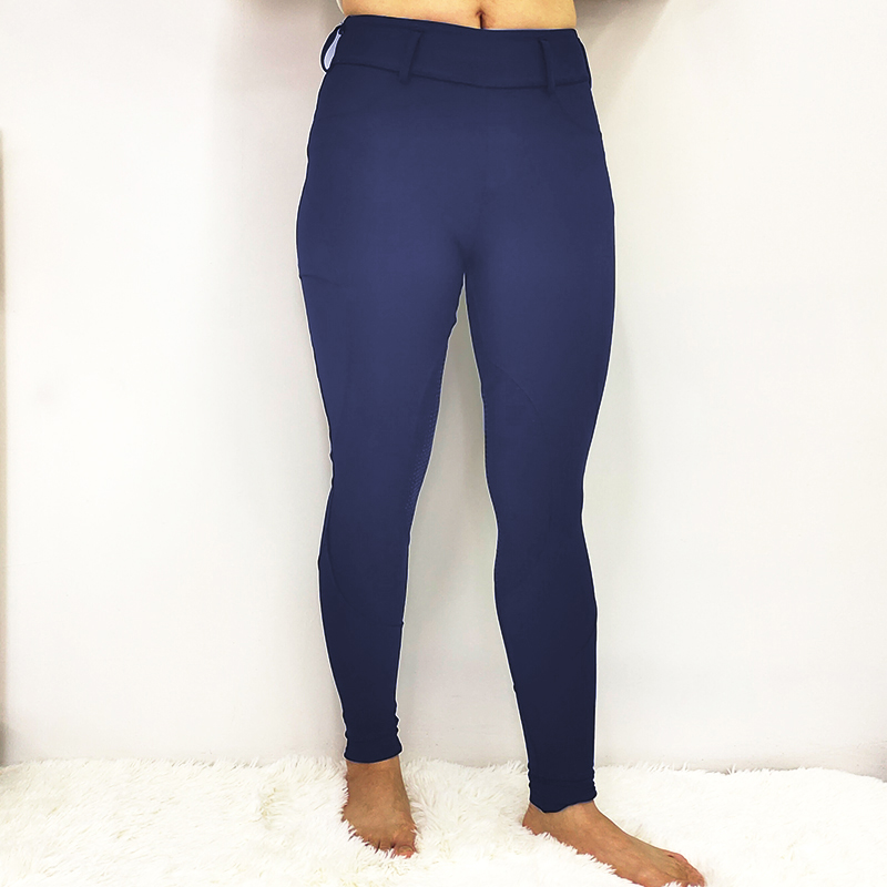 Blue Blue Knee Grip Polyester Equestrian Breeches