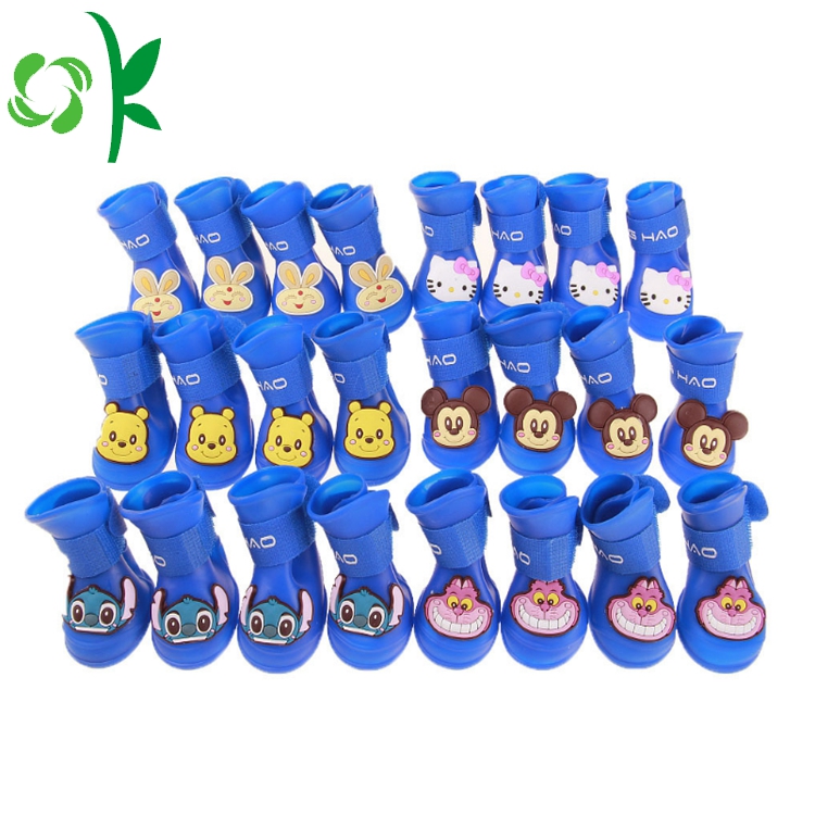 Waterproof Rain Boots Silicone Jelly Color Pet Shoes