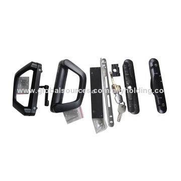Sliding Door Handle Lock Set, Powder-coated, White, Silver, Black Colors