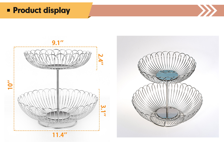 2-Tier Fruit Vegetable Metal Wire Basket