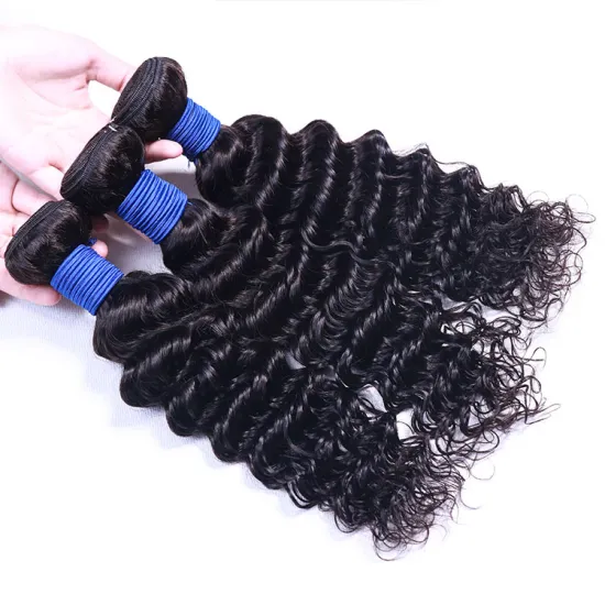 Free Sample Hair Bundles Raw Virgin Remy Hair Human Hair Weave Bundle Wholesale Double Drawn Deep Wave