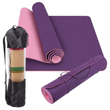 eco-friendly yoga mat with carrying strap and mesh bag