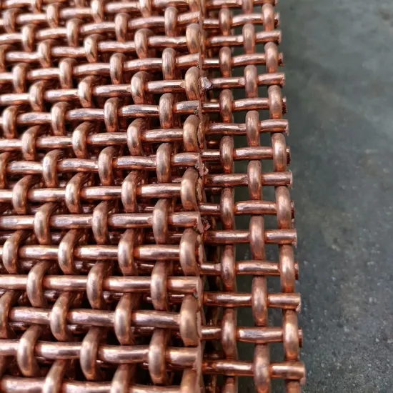 Copper Woven Mesh Pre-Crimped Industrial Grilles