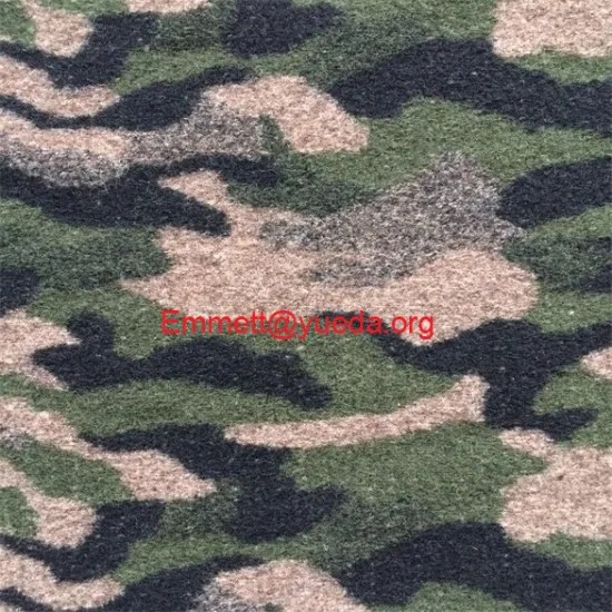 green black tan color camouflage jacquard boiled wool knit fabric