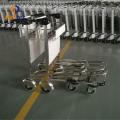 Double-layer stainless steel airport luggage trolley