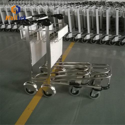 Double Layer Airport Trolley Double-layer stainless steel airport luggage trolley Supplier