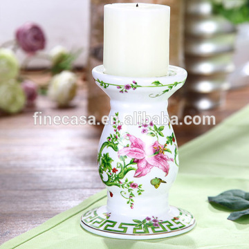 In April Fine New Bone China Elegant Ceramic Floral Candle Holder Made in China