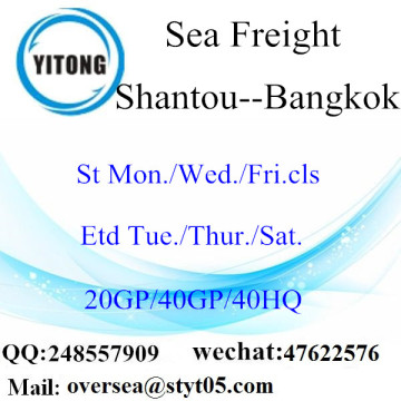 Expédition de fret maritime du port de Shantou à Bangkok
