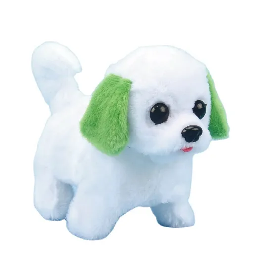 Direct selling children's electric toy dog can customize lovely white plush toy dog multi-color  kids electric toy