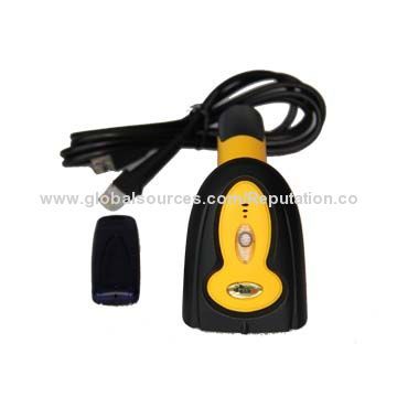 433MHz Wireless Laser Barcode Scanner with 3,000-12,000 Lux Phonic Intensity