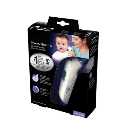 Ear thermometer paper and plastic medical packaging box