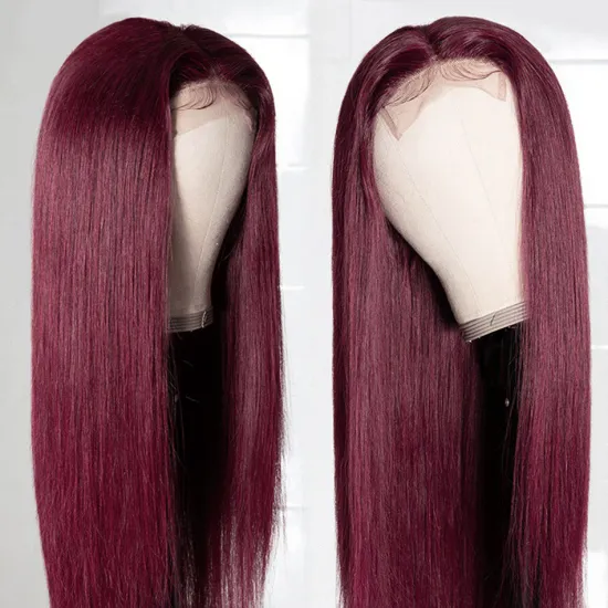 Yeswigs Hd Full 99J 27 30 Lace Frontal Wig Straight Raw Brazilian Virgin Human Hair Lace Front Wig For Black Women Human Hair