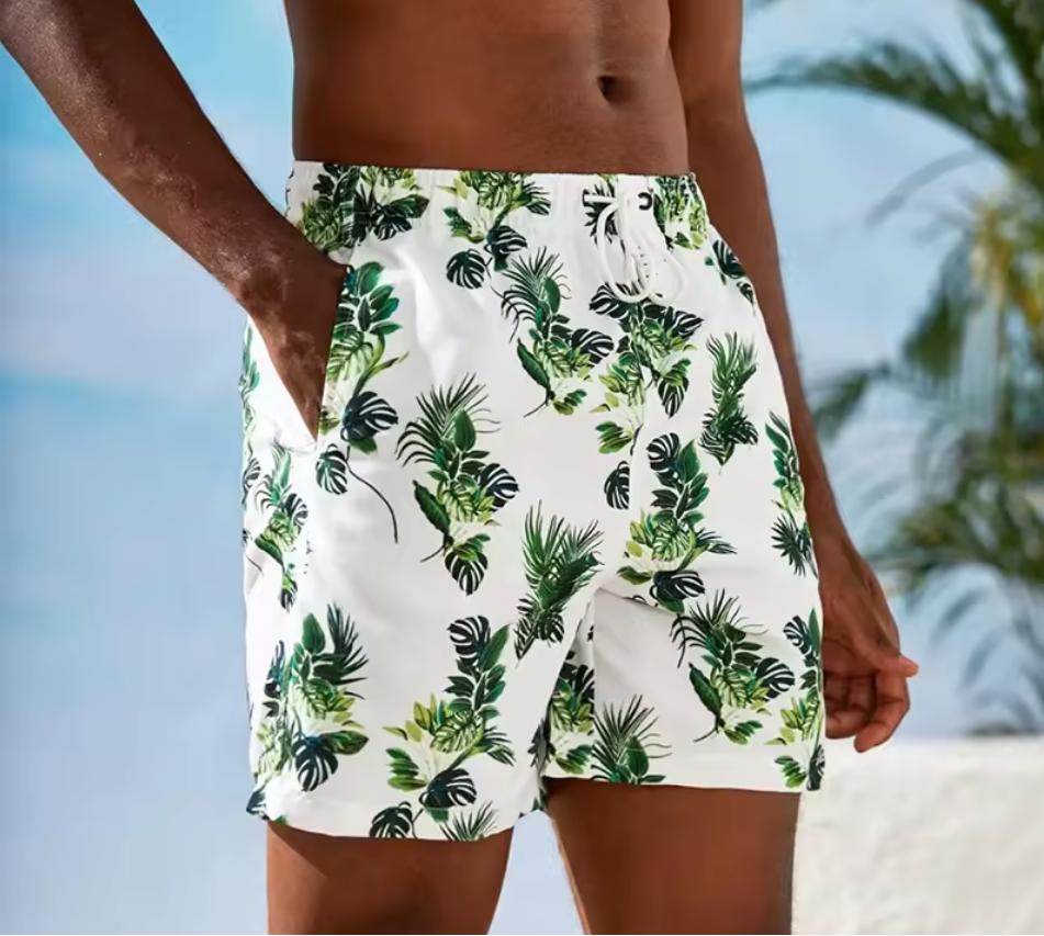 Swim Trunks with Boxer Brief Liner Custom mens swimsuits Stretch Swimsuit Shorts Quick Dry Swimming Trunks Bathing Suit