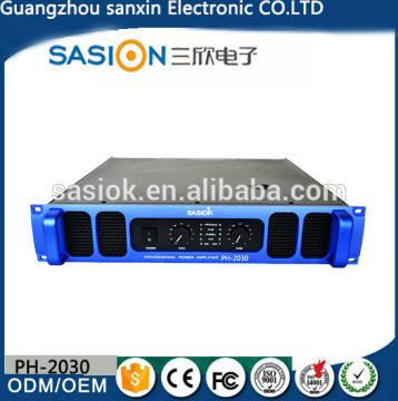High output professional power amplifier with switching