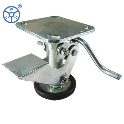 Vestil Floor Lock for Carts - 6 inch Heavy Duty Adjustable Height Kick Bar