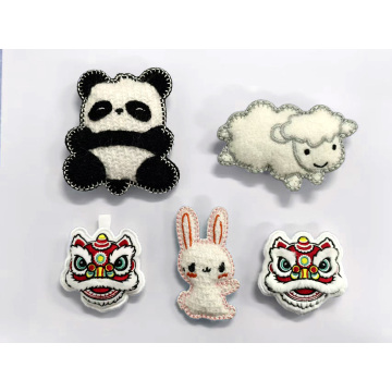 Insigne de logo brodé de remplissage créatif