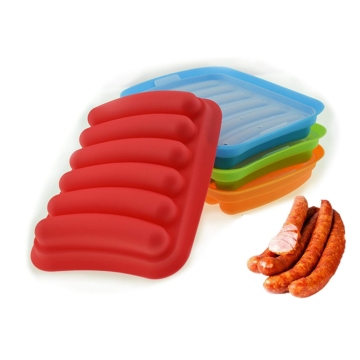 6-Cavity Silicone Sausage Mold for DIY Ham Making and Baby Food Supplements