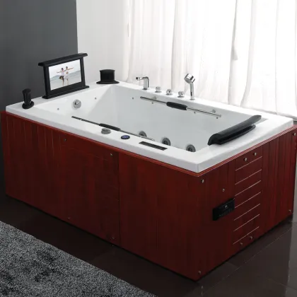 Japanese Wooden Bathtub with Massage Feature