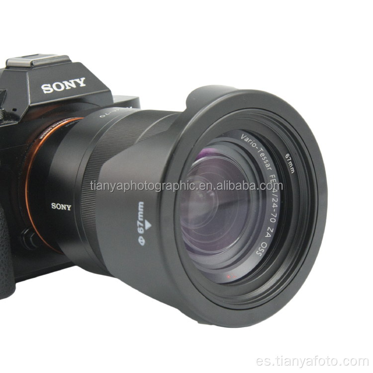 Capucha de lente inversa de cámara de 77 mm para cámara