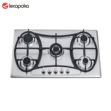 Cooktop per cucina a gas in acciaio inossidabile 5 bruciatore