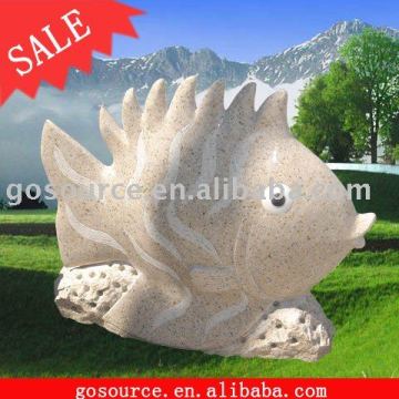 garden stone fish carving