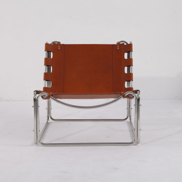 Pascal Mourgue Fabio Lounge Chair in gepatineerd leer