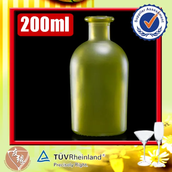 Green round fragrance diffuser bottle 200ml empty glass bottle