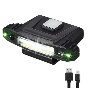 Ihualite การตกปลากลางแจ้ง LED Cap Clip Light - เซ็นเซอร์ตรวจจับการตั้งแคมป์แบบชาร์จไฟได้ 6 LED Hat Light