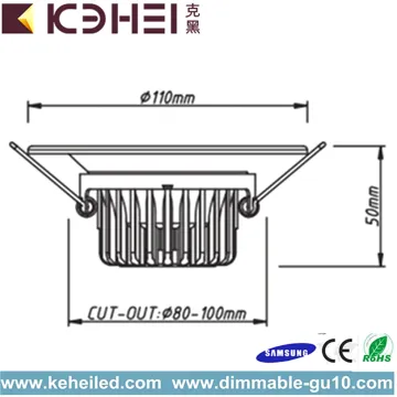 3.5 Inch Aluminum LED Downlights 6500K for Bathroom
