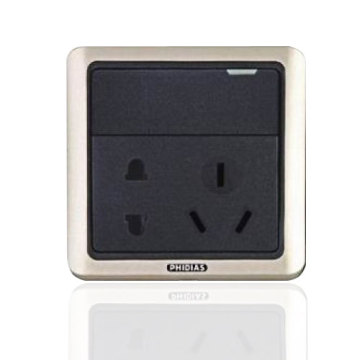 1 gang switch + 1 socket+3 pin socket