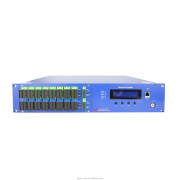 19'' 2U 1550nm 32x19dBm Gain CATV EDFA Optical Amplifier with WDM, AGC, Dual Power Supply, and Network Management