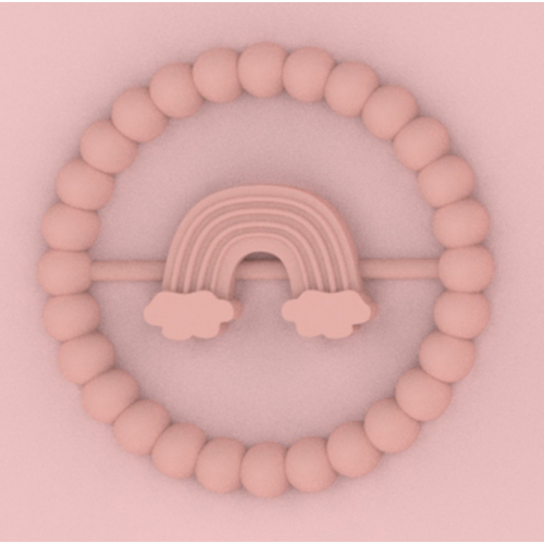 Anneau de dentition en silicone arc-en-ciel personnalisé Teether