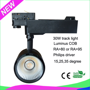 30w 2600lm 3 phase led track spotlight Ra>90
