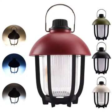 USB Rechargeable Dimmable Flame Effect LED Retro Atmosphere Camping Lamp - Multi-Functional Emergency Outdoor Lantern