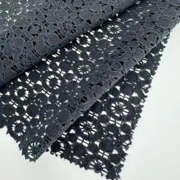 Cotton Nylon Floral Circular Openwork Lace Fabric