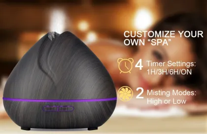 400ml Mist Humidifier Electric Wood Humidifier Diffuser