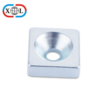 Strong square countersunk neodymium magnet