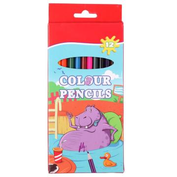 Pencil di plastica arcobaleno riciclate personalizzate - matite colorate da 12 pezzi da 7 pezzi con logo