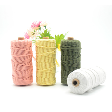 OEM 3MM &amp; 4MM COTTON ROPE MACRAME CORD: เหมาะสำหรับการทอผ้าและการออกแบบบิดตามธรรมชาติ