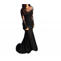 Long Sleeve Black Mermaid Prom Dresses