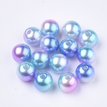 Shop Pandahall 8mm Round Deep Blue Imitate Pearl ABS Plastic Beads Online