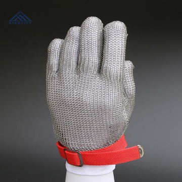 Five Finger Stainless Steel Ring Mesh Anti-Cut Steel Gloves for Tailoring and Butchers