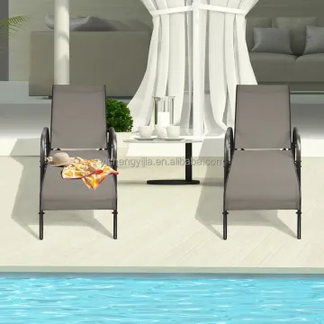 Modern Portable Metal Garden Patio Sling Sun Lounger Outdoor Recliner