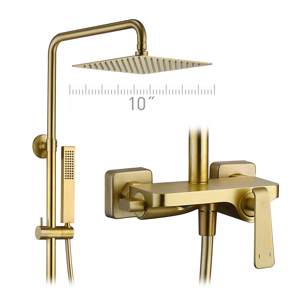 Bathroom Three Way Golden Exposed Rain Shower